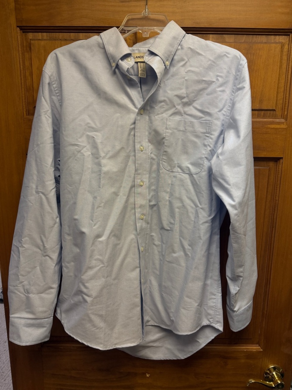 Lands' End Men's Light Blue Oxford Button-Down Shirt